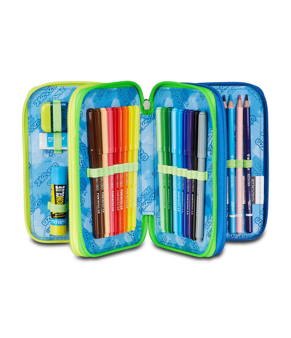 Seven® 3 ZIP PENCIL CASE - SPRINT PAINT BOY