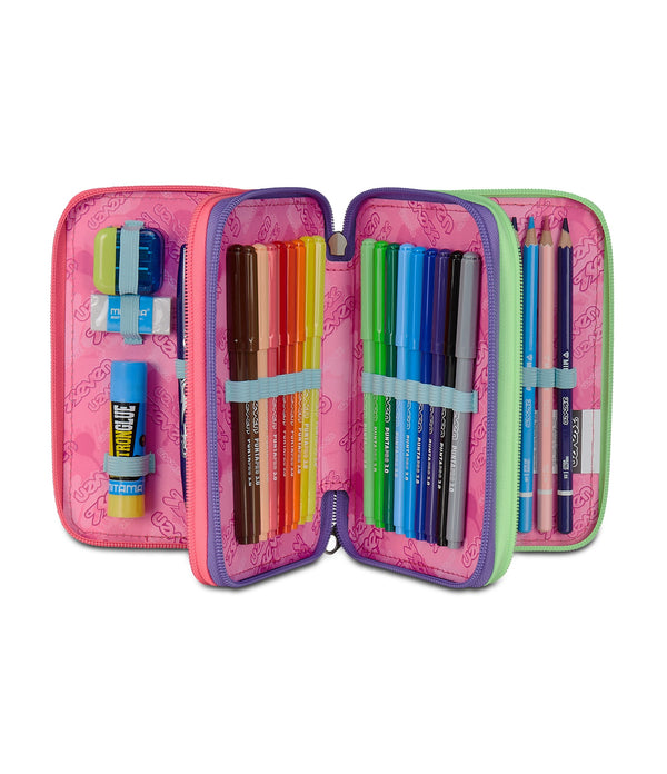 Seven® 3 ZIP PENCIL CASE - OPTICAL SHADE GIRL