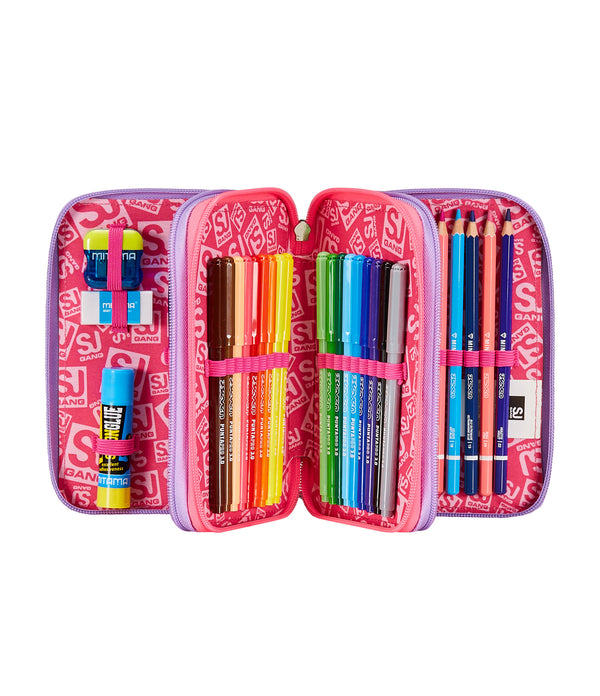 3 ZIP PENCIL CASE - SPHERE FULL GIRL