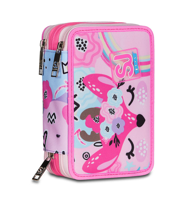 3 ZIP PENCIL CASE - PINKHUGS - Default Title