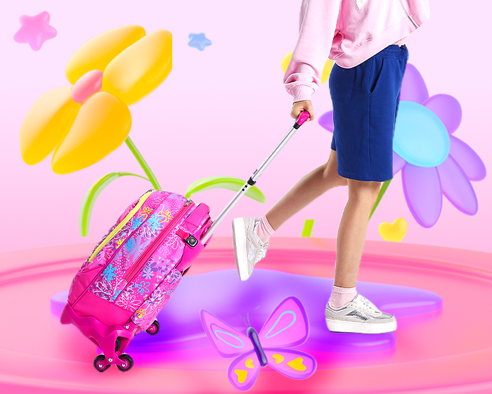 GIRLS TROLLEYS <br>AND BACKPACKS