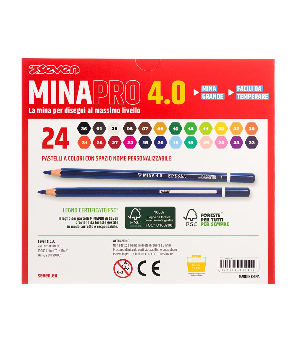 24 Pastelli a Colori Seven® MinaPro 4.0